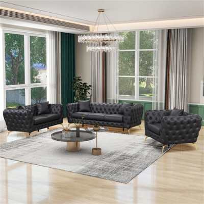 3+2+1 Seater Sofa Couch PU Upholstered Sofa Button Tufted 