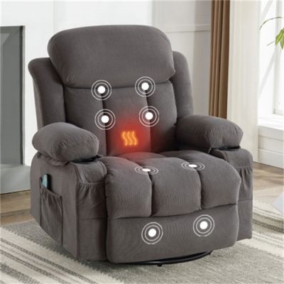 Customization Rocking Recliner Sofa with heating and massage Swinging recliner Couch for Elderly