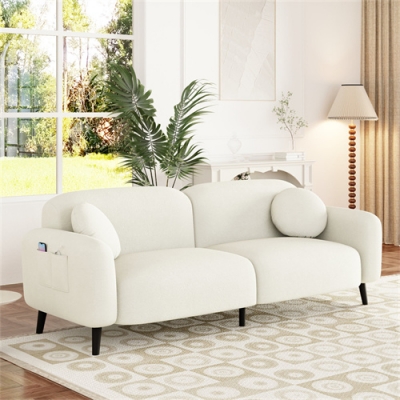 Minimalist Small Upholstered Sofa Couch for Living Room Bedroom and Apartments